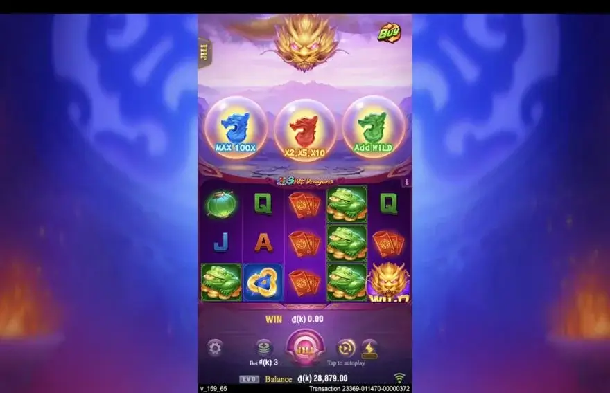 Ảnh bảng biểu tượng & tính năng game 3 Pot Dragons (slot JILI) chơi tại LC79