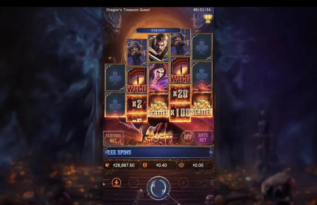 Ảnh giao diện chính game Dragon's Treasure Quest (slot PG) chơi tại LC79