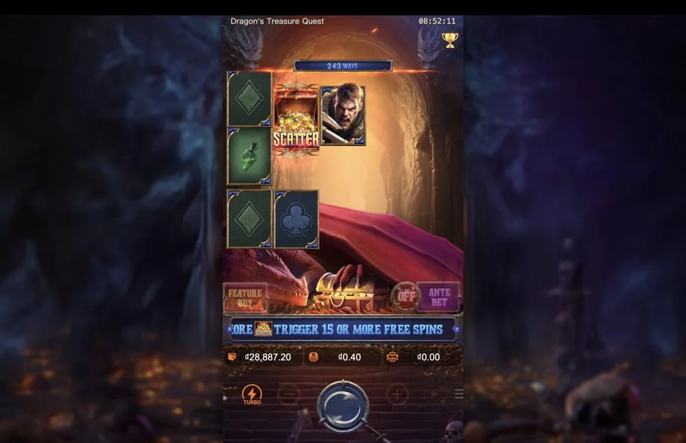 Ảnh màn hình gameplay game Dragon's Treasure Quest (slot PG) chơi tại LC79