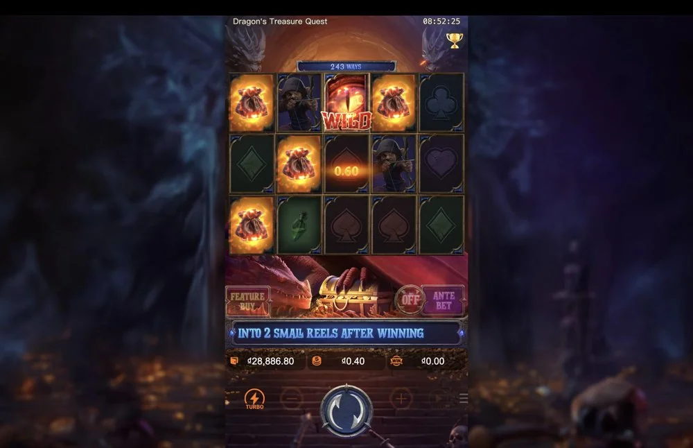 Ảnh bảng biểu tượng & tính năng game Dragon's Treasure Quest (slot PG) chơi tại LC79
