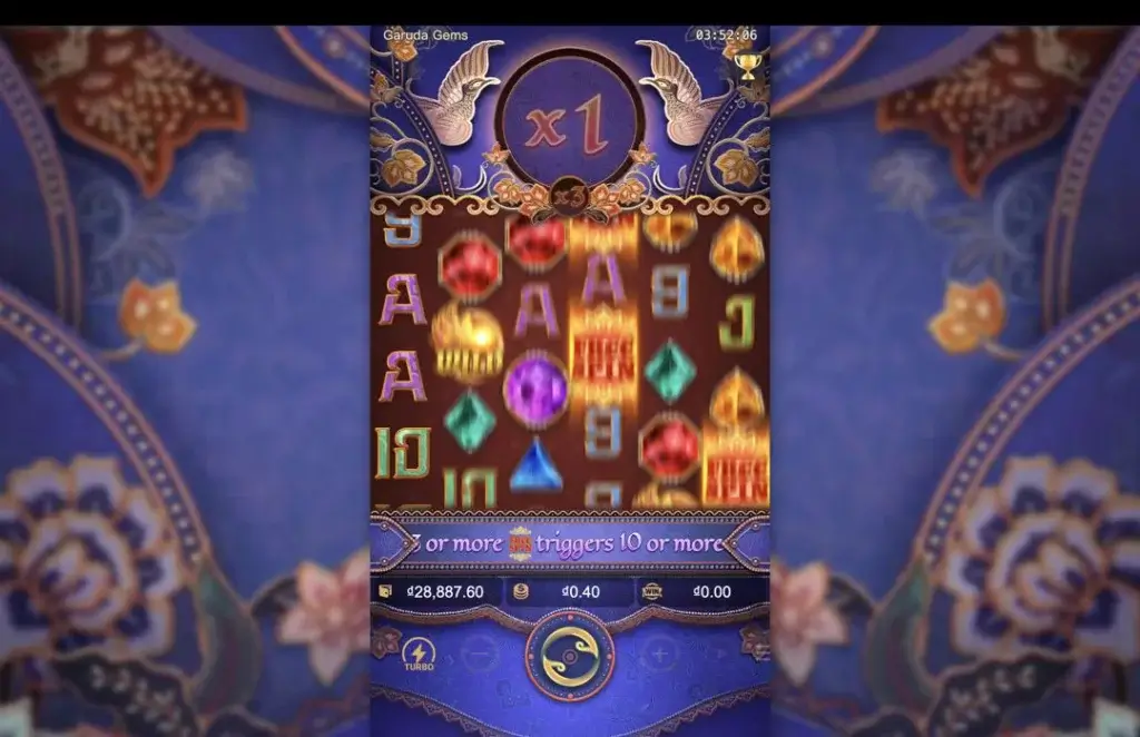 Ảnh giao diện chính game Garuda Gems (slot PG) chơi tại LC79