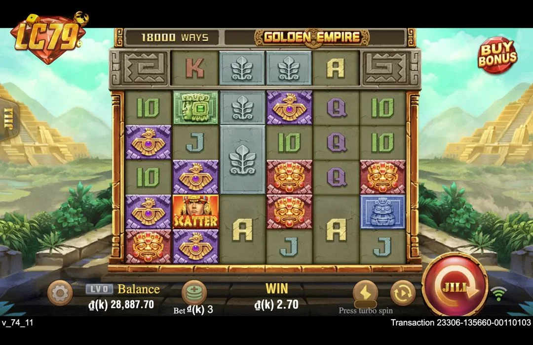 Ảnh giao diện chính game Golden Empire (slot JILI) chơi tại LC79