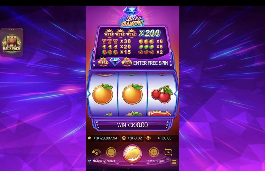 Ảnh màn hình gameplay game Lucky Diamond (slot JDB) chơi tại LC79