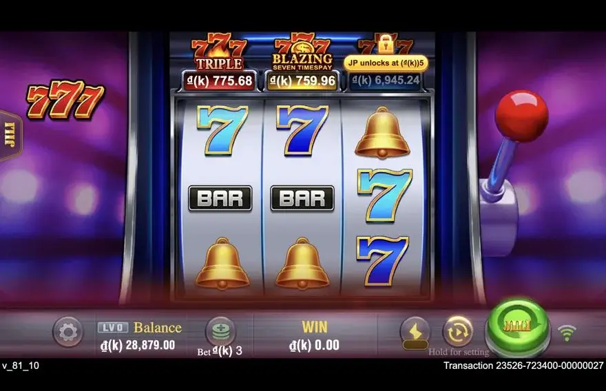 Ảnh bảng biểu tượng & tính năng game SevenSevenSeven (slot JILI) chơi tại LC79
