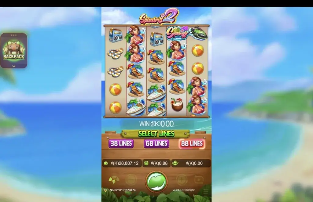 Ảnh giao diện chính game Spindrift 2 (slot JDB) chơi tại LC79