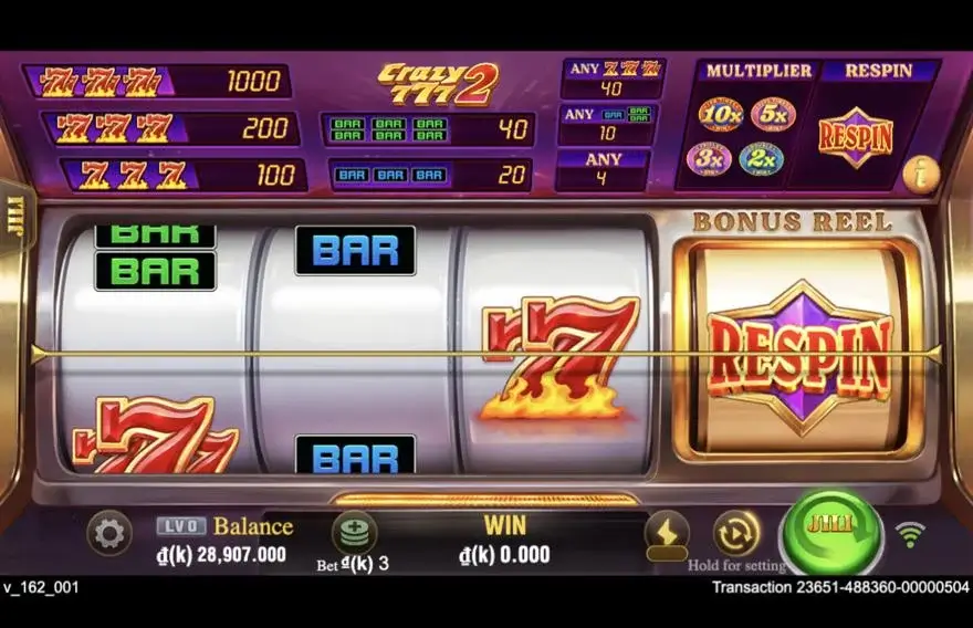 Ảnh màn hình gameplay game Crazy777 2 (slot JILI) chơi tại LC79