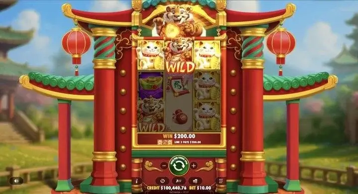 Ảnh bảng biểu tượng & tính năng game Lucky Tiger Gold (slot PP) chơi tại LC79