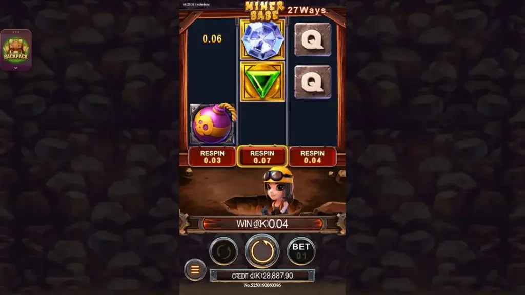 Ảnh giao diện chính game Miner Babe (slot JDB) chơi tại LC79
