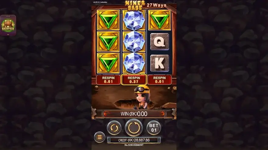 Ảnh màn hình gameplay game Miner Babe (slot JDB) chơi tại LC79