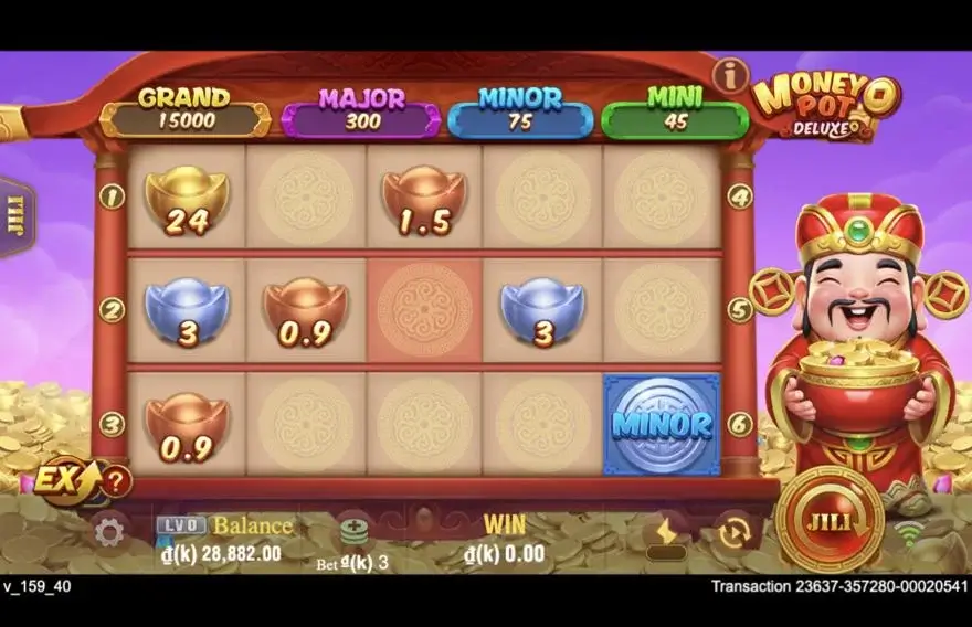 Ảnh màn hình gameplay game Money Pot Deluxe (slot JILI) chơi tại LC79