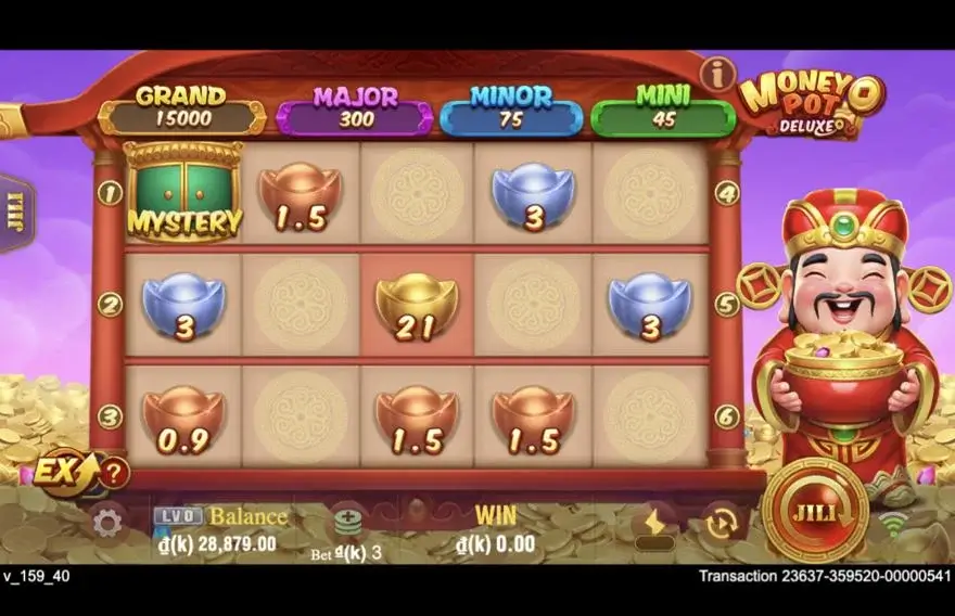 Ảnh bảng biểu tượng & tính năng game Money Pot Deluxe (slot JILI) chơi tại LC79