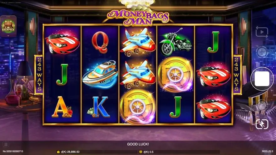 Ảnh bảng biểu tượng & tính năng game Moneybags Man (slot JDB) chơi tại LC79