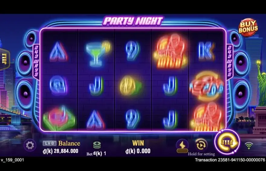 Ảnh bảng biểu tượng & tính năng game Party Night (slot DRAGOONSOFT) chơi tại LC79