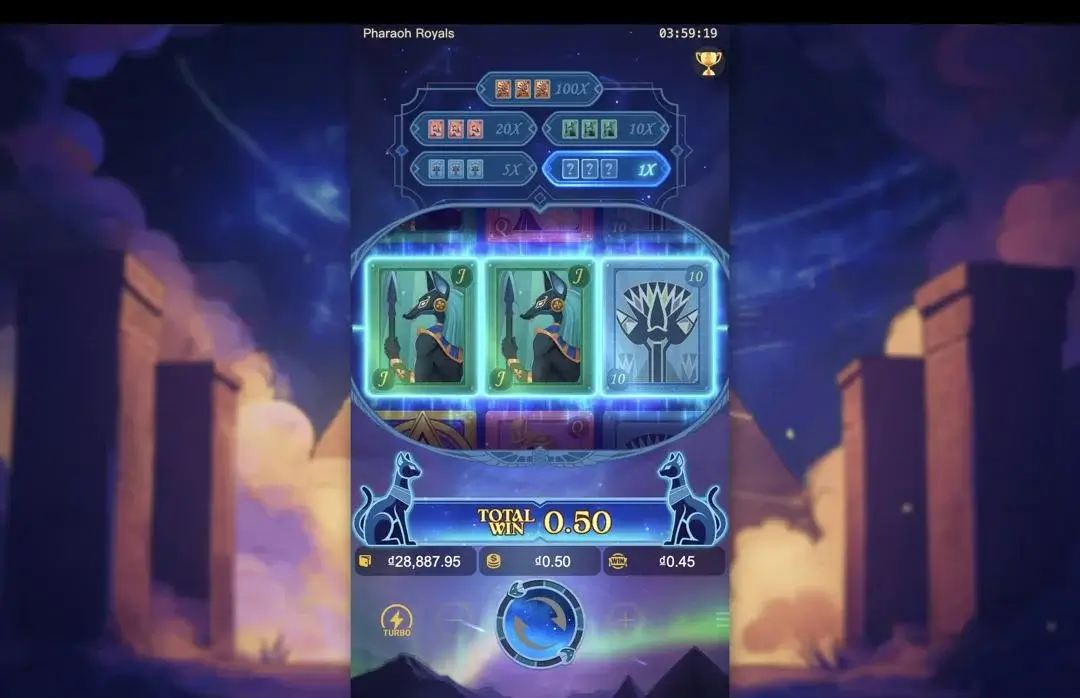 Ảnh giao diện chính game Pharaoh Royals (slot PG) chơi tại LC79