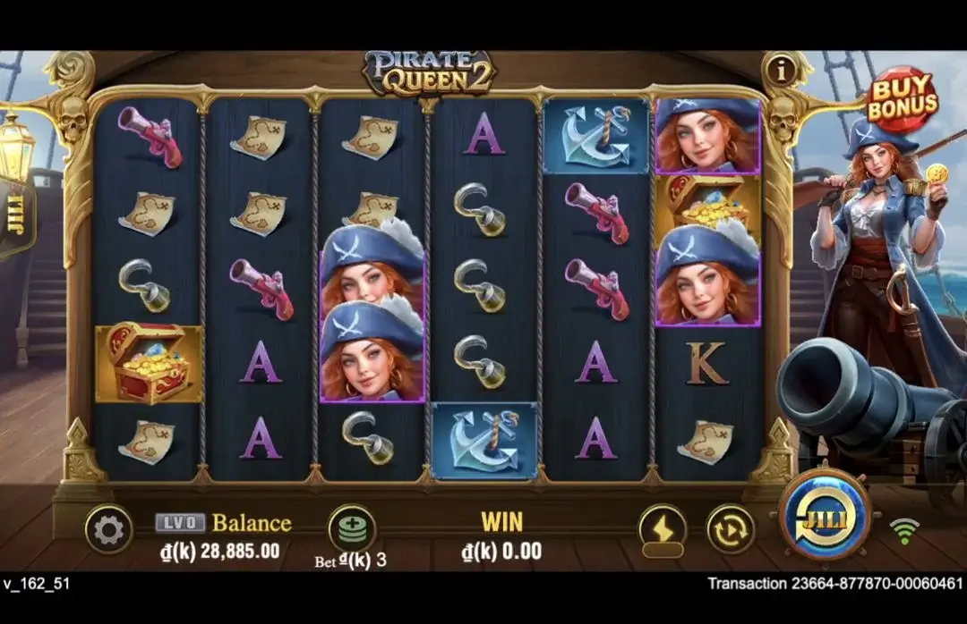 Ảnh giao diện chính game Pirate Queen 2 (slot JILI) chơi tại LC79