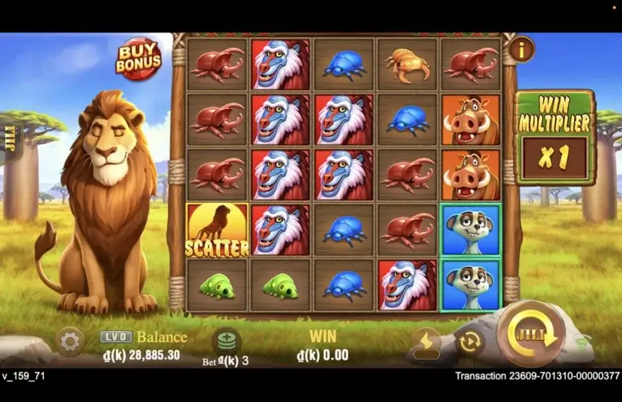 Ảnh màn hình gameplay game Safari Mystery (slot JILI) chơi tại LC79