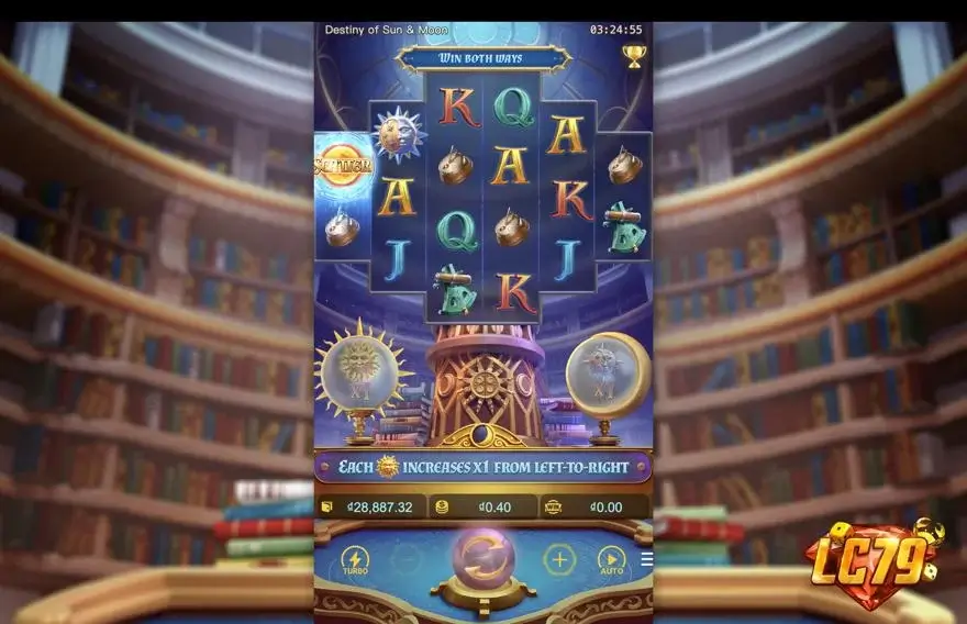 Ảnh bảng biểu tượng & tính năng game trải nghiệm destiny of sun and moon lc79 (slot) chơi tại LC79