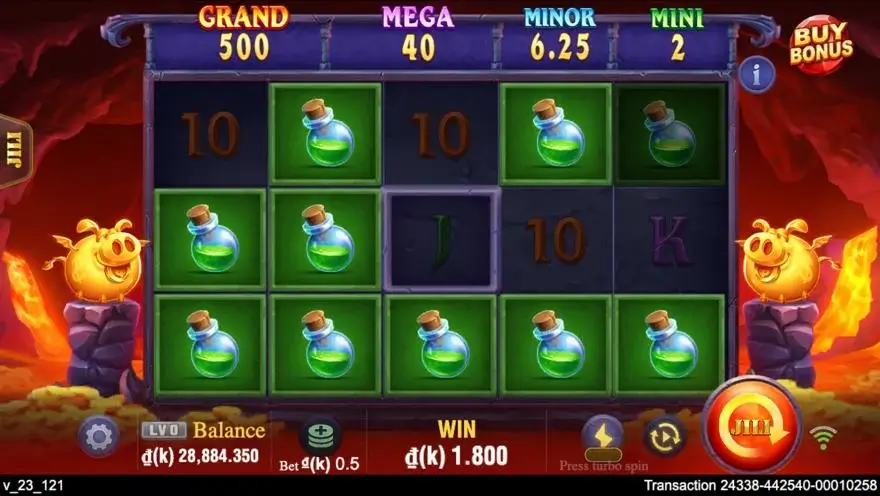 Ảnh màn hình gameplay game Devil Fire 2 (slot JILI) chơi tại LC79