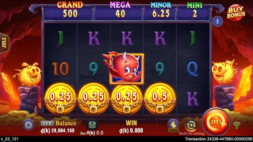 Ảnh bảng biểu tượng & tính năng game Devil Fire 2 (slot JILI) chơi tại LC79