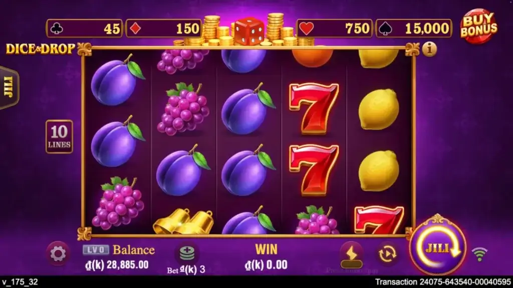 Ảnh giao diện chính game Dice & Drop (slot JILI) chơi tại LC79