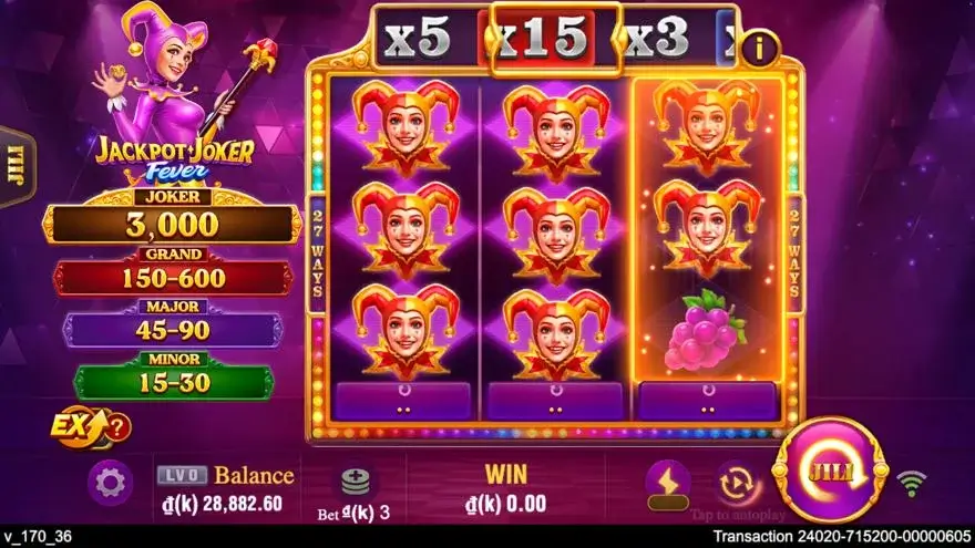 Ảnh bảng biểu tượng & tính năng game Jackpot Joker (slot JILI) chơi tại LC79