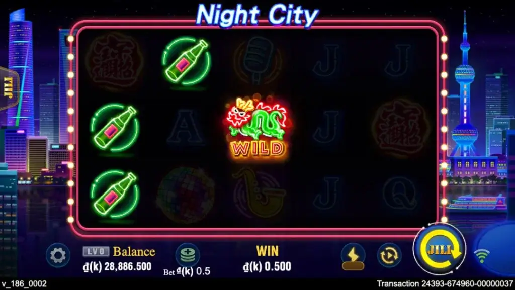 Ảnh giao diện chính game Night City (slot JILI) chơi tại LC79