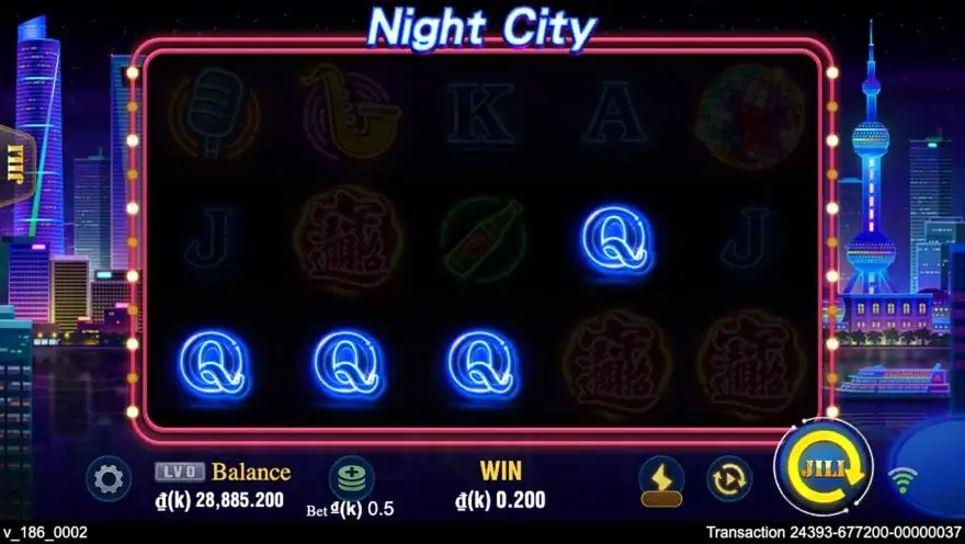 Ảnh bảng biểu tượng & tính năng game Night City (slot JILI) chơi tại LC79