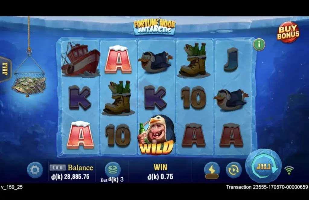 Ảnh giao diện chính game trải nghiệm fortune hook antarctic lc79 (slot) chơi tại LC79