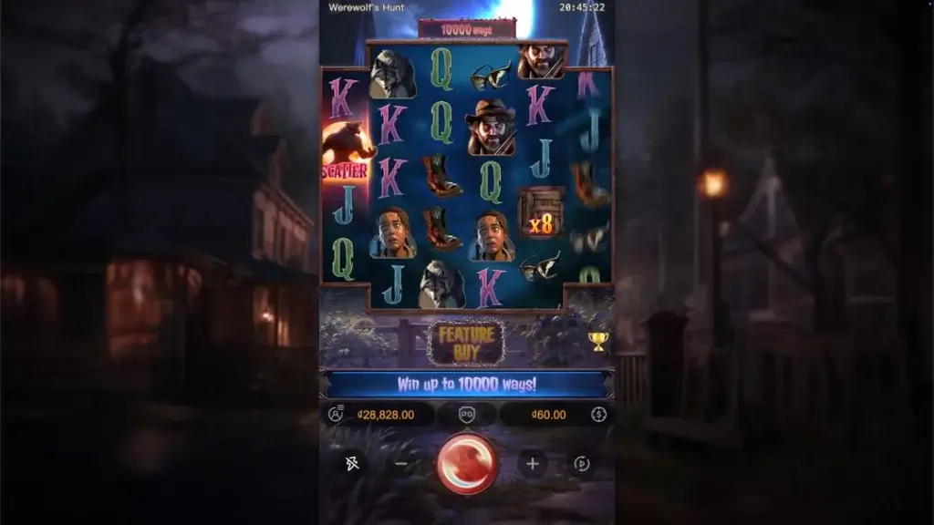 Ảnh giao diện chính game Werewolf's Hunt (slot PG) chơi tại LC79