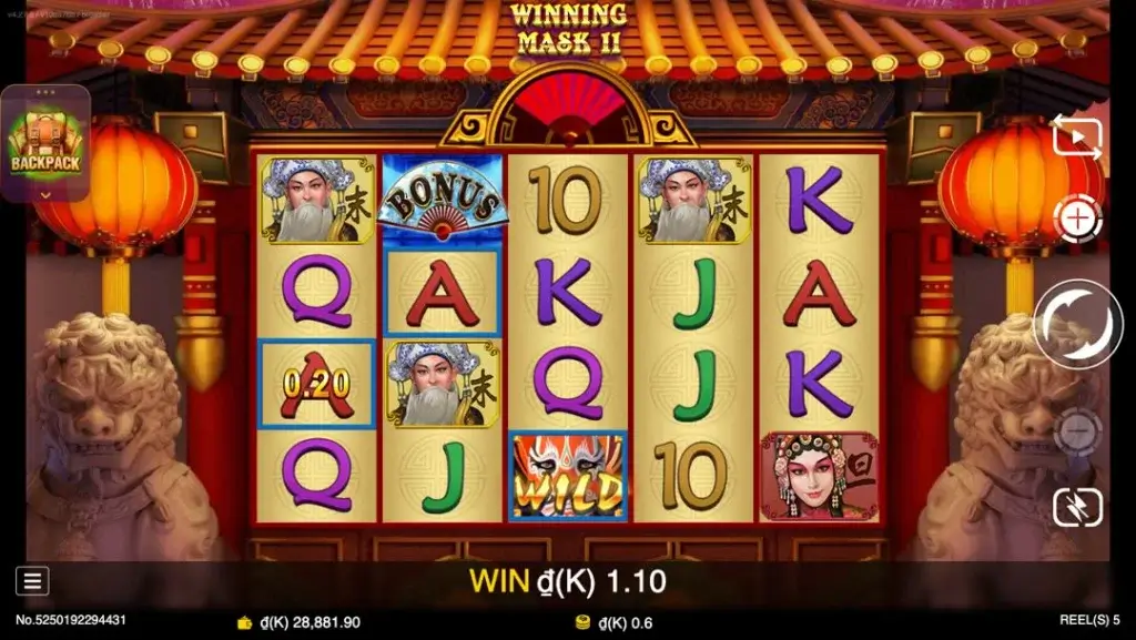 Ảnh giao diện chính game WinningMask II (slot JDB) chơi tại LC79