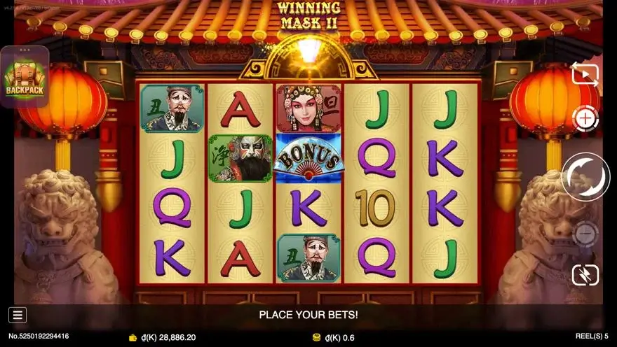 Ảnh bảng biểu tượng & tính năng game WinningMask II (slot JDB) chơi tại LC79