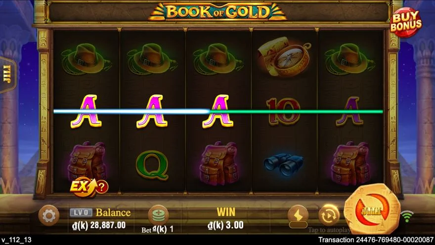 Ảnh bảng biểu tượng & tính năng game Book of Gold (slot JILI) chơi tại LC79
