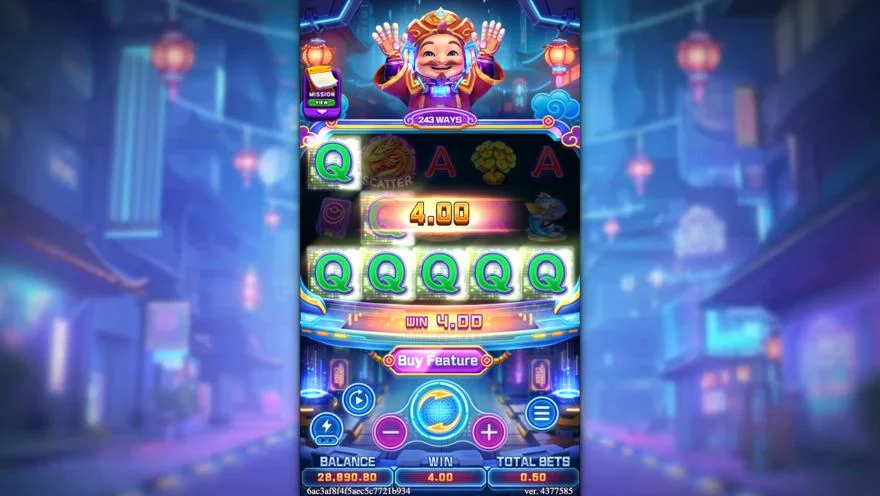Ảnh màn hình gameplay game CYBER GOD OF FORTUNE⁺ (slot FC) chơi tại LC79