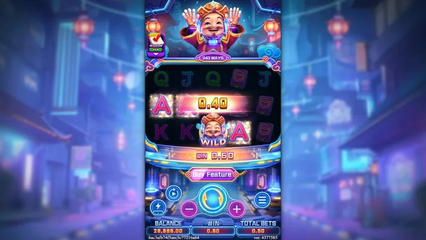 Ảnh bảng biểu tượng & tính năng game CYBER GOD OF FORTUNE⁺ (slot FC) chơi tại LC79