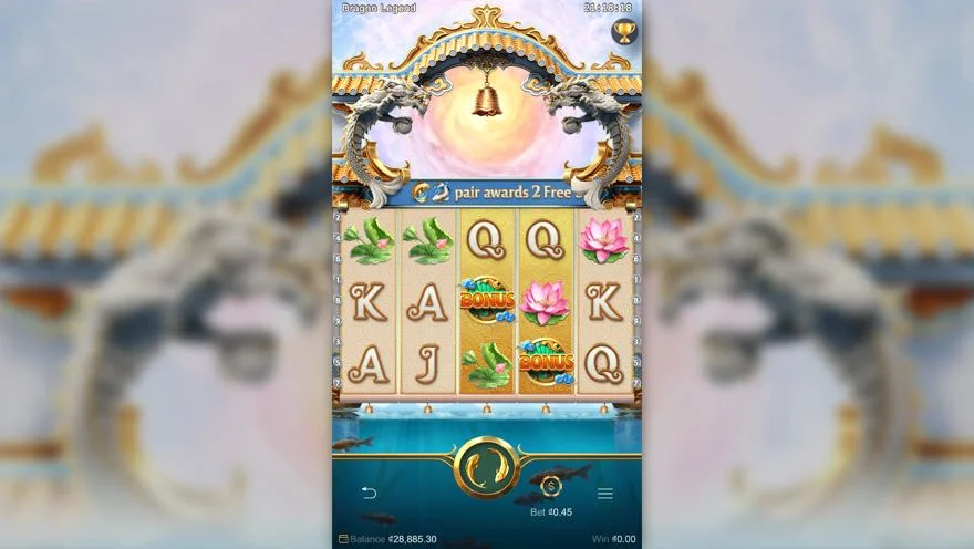 Ảnh bảng biểu tượng & tính năng game Dragon Legend (slot PG) chơi tại LC79