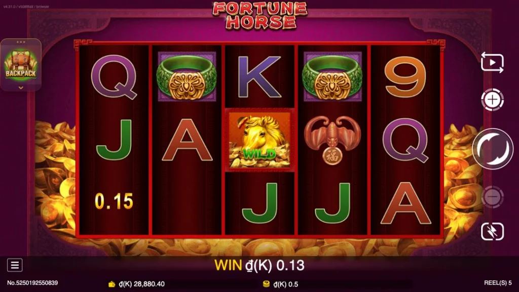 Ảnh giao diện chính game Fortune Horse (slot JDB) chơi tại LC79