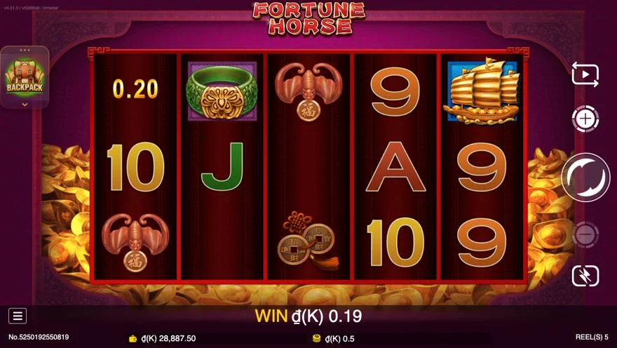 Ảnh màn hình gameplay game Fortune Horse (slot JDB) chơi tại LC79