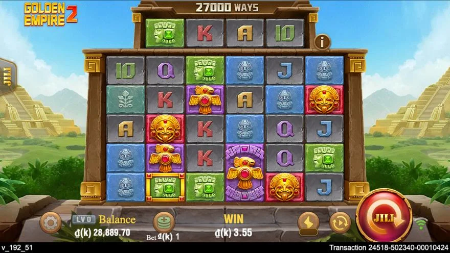 Ảnh bảng biểu tượng & tính năng game Golden Empire 2 (slot JILI) chơi tại LC79