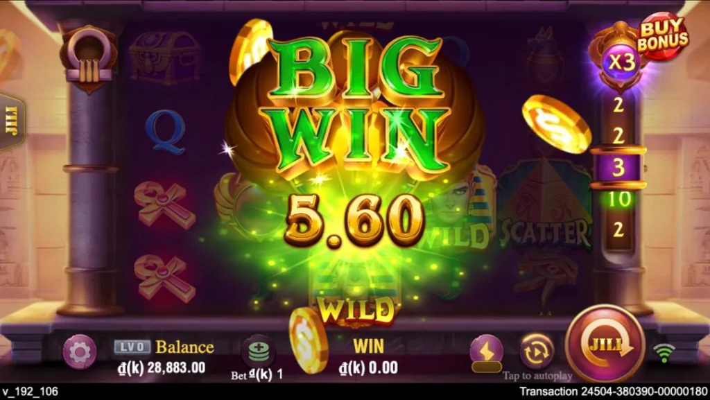 Ảnh giao diện chính game Legacy of Egypt (slot JILI) chơi tại LC79