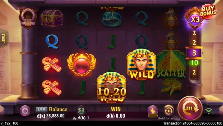 Ảnh bảng biểu tượng & tính năng game Legacy of Egypt (slot JILI) chơi tại LC79
