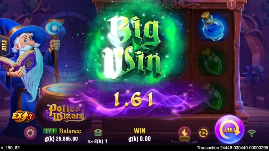 Ảnh giao diện chính game Potion Wizard (slot JILI) chơi tại LC79