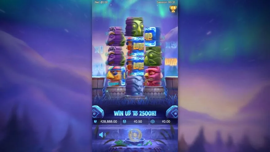 Ảnh màn hình gameplay game Totem Wonders (slot PG) chơi tại LC79